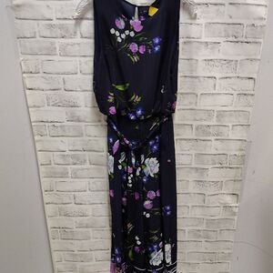 Vince Camuto Floral Jumpsuit - Black and Purple